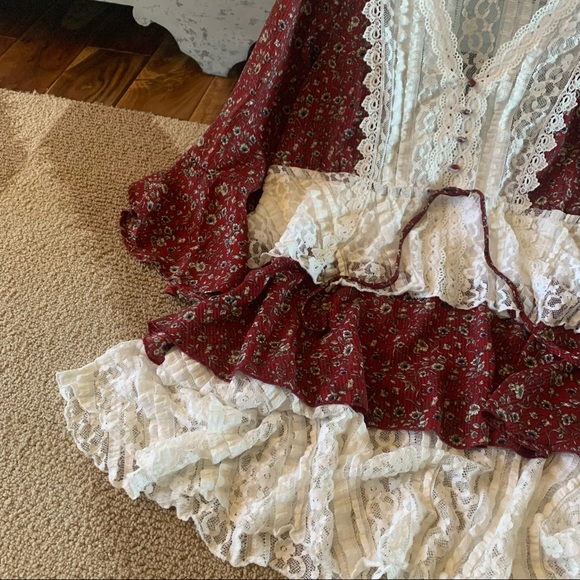 FLASH SALE! New Boho Vintage Lace Floral Long Sleeve Dress - Picture 7 of 9